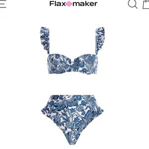 Flaxmaker Blue Dragonfly Printed Swimsuit